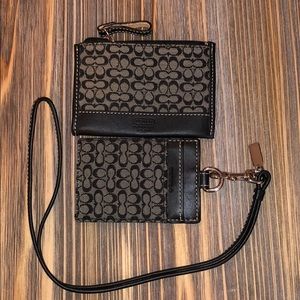 Blk/White Coach Coin Purse & Suitcase Luggage Tag